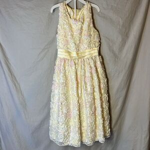 American Princess Cream and Pink Floral Kids Dress